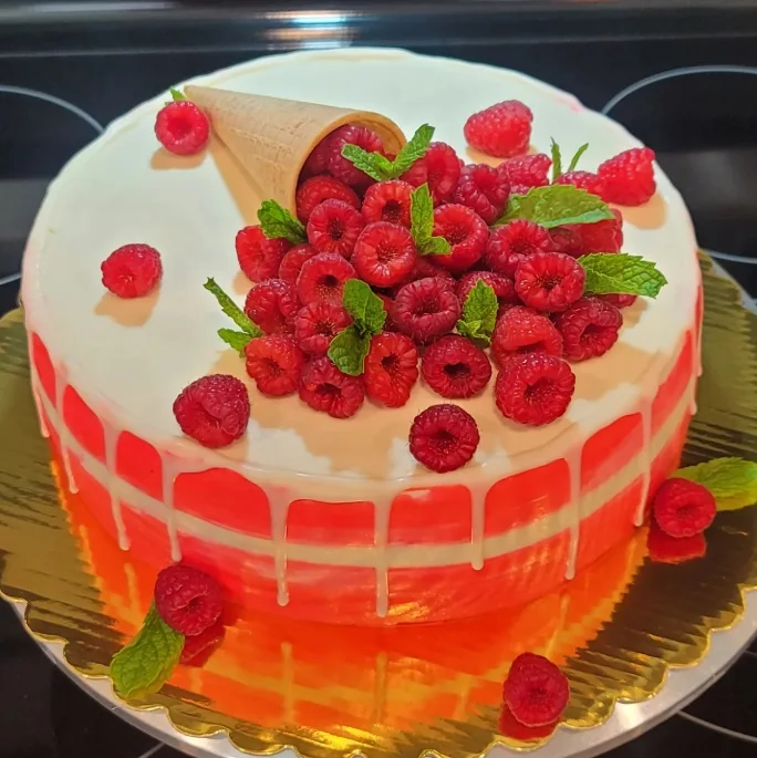 Berry drip custom cake