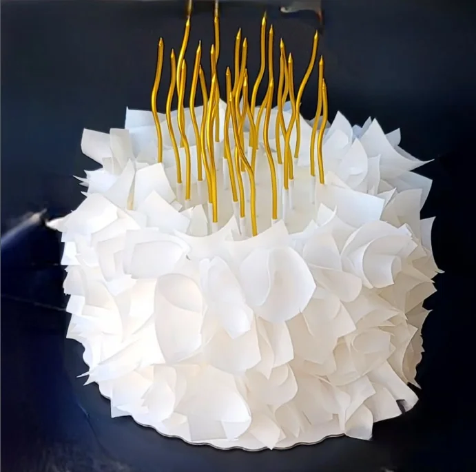 White textured custom cake