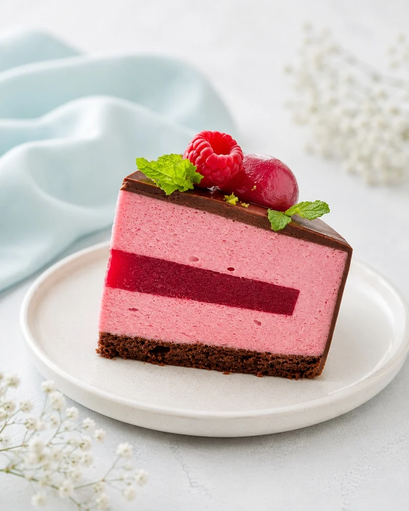 Raspberry Mousse by Aquamarine Bakery
